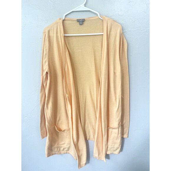 J. Jill Open Front Waterfall Cardigan Size Medium Cotton Blend Fall - Picture 4 of 5